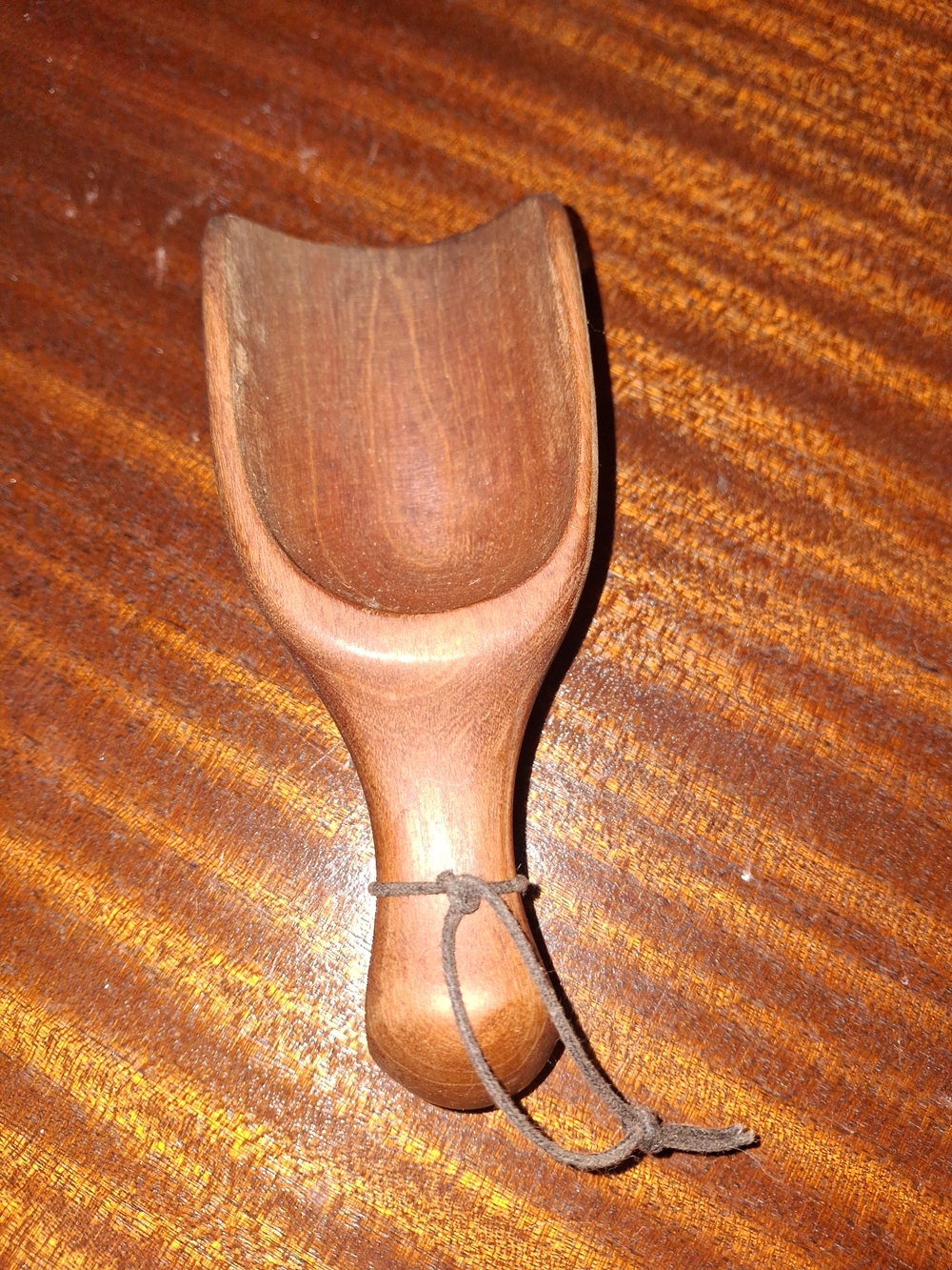 Handcrafted Wooden Scoop in Warm Brown